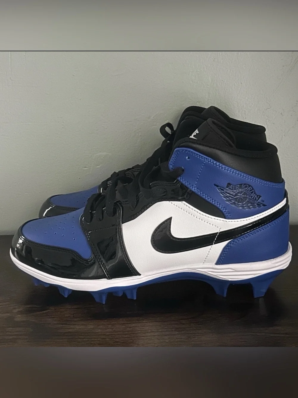 Jordan 1 Mid TD Football Cleats Game Royal Blue Mens Size 11 FJ6805-401